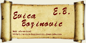 Evica Božinović vizit kartica